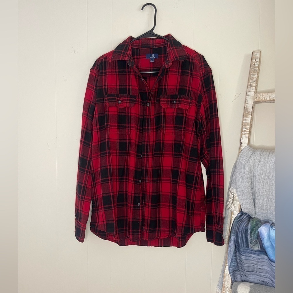 George Buffalo Plaid Button-Down Shirt - Size L, Gently Worn